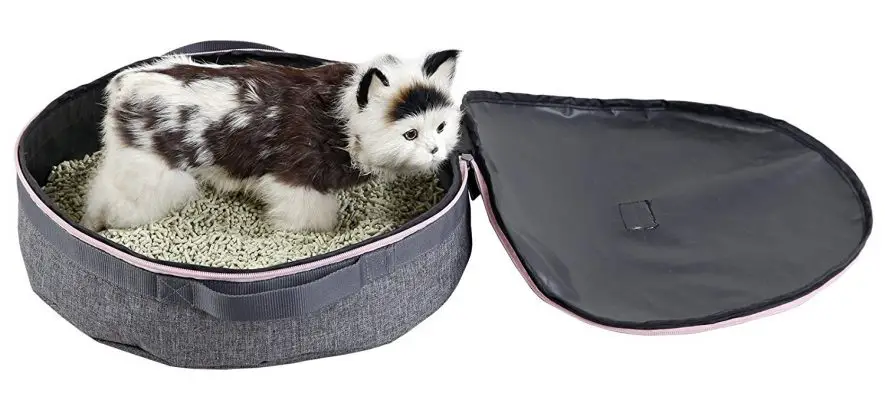 Petsfit Portable Travel Cat Litter Pan Foldable