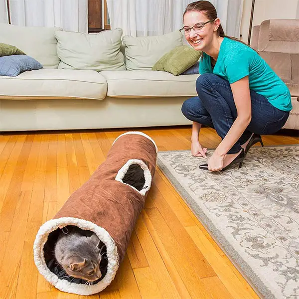 Cat Tunnel Interactive Play Toy with Crinkle Sound