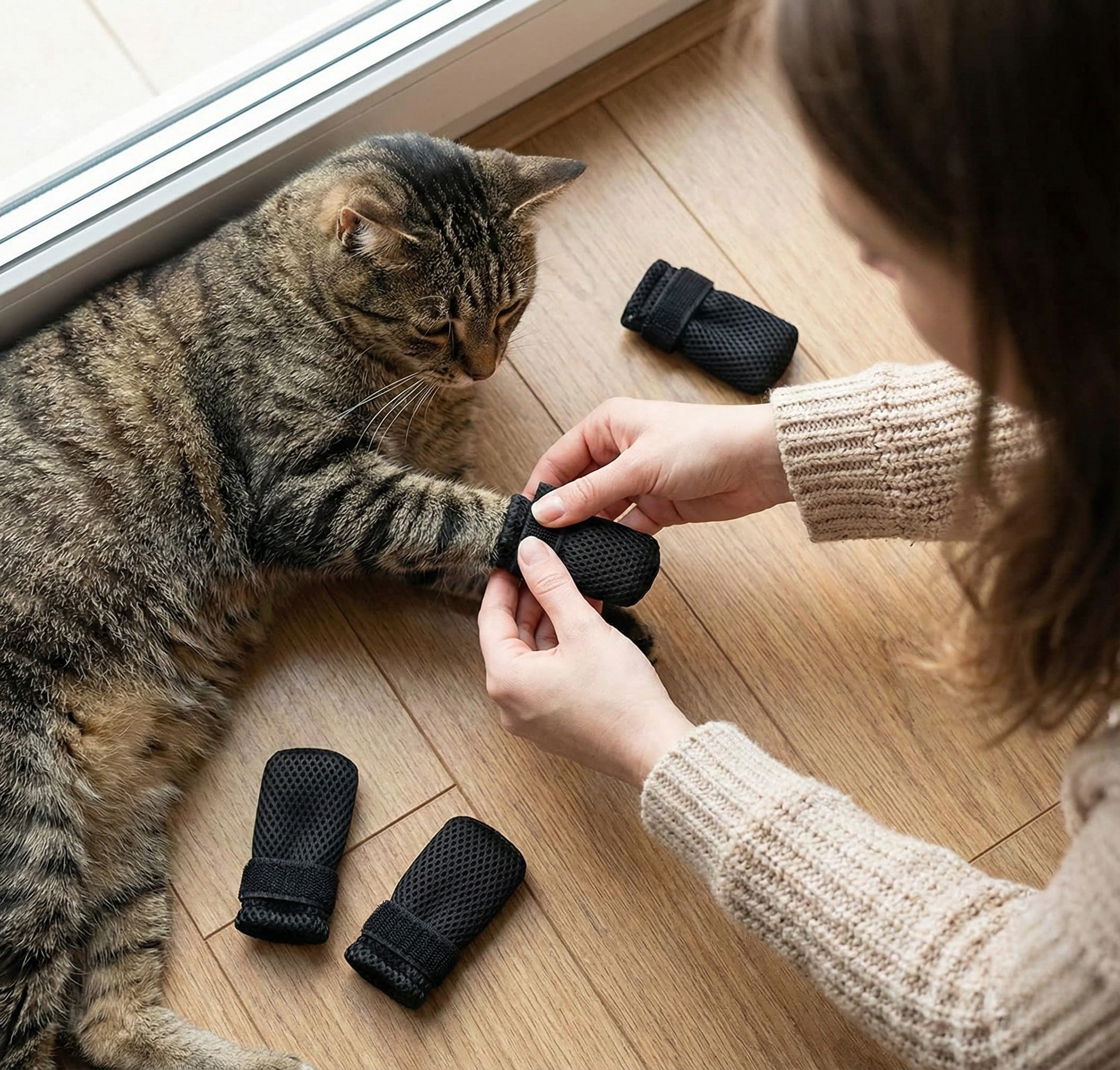pomelune 4 packs anti scratch cat boots
