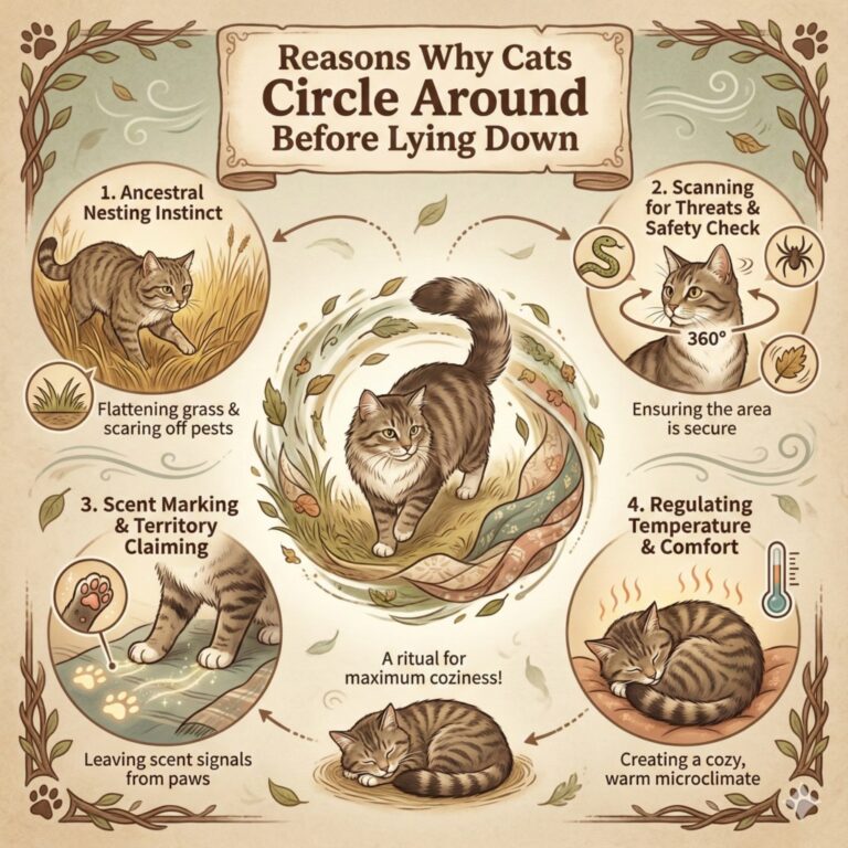 reasons why cats move around before lying down