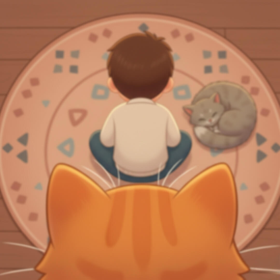 cat nose touching to test mood