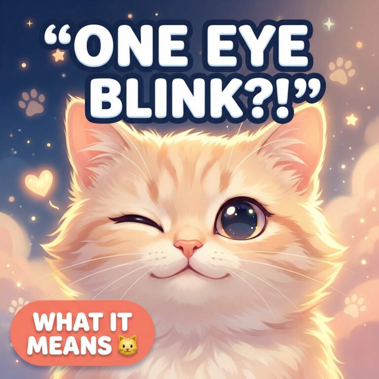cat one eye blinking