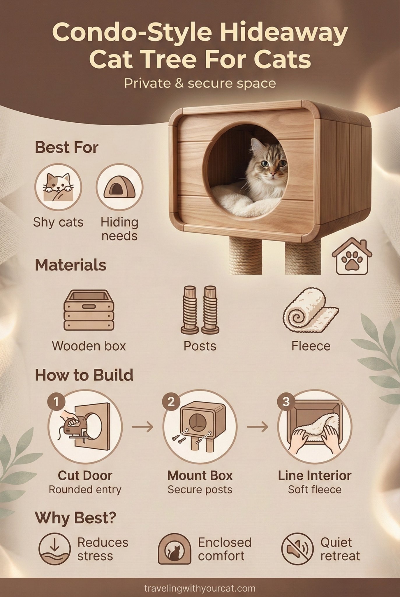 diy condo style hideaway tree for cat