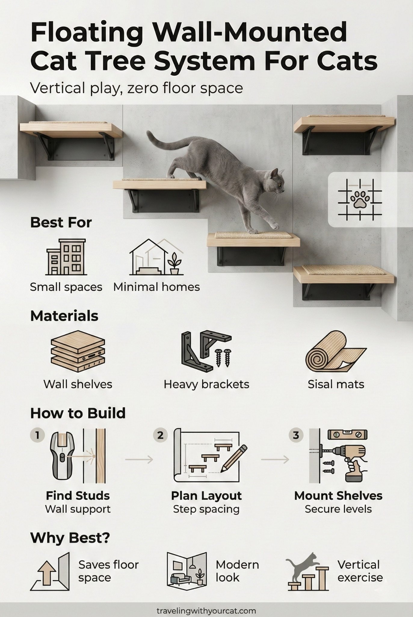 diy floating wall mounted system for cat