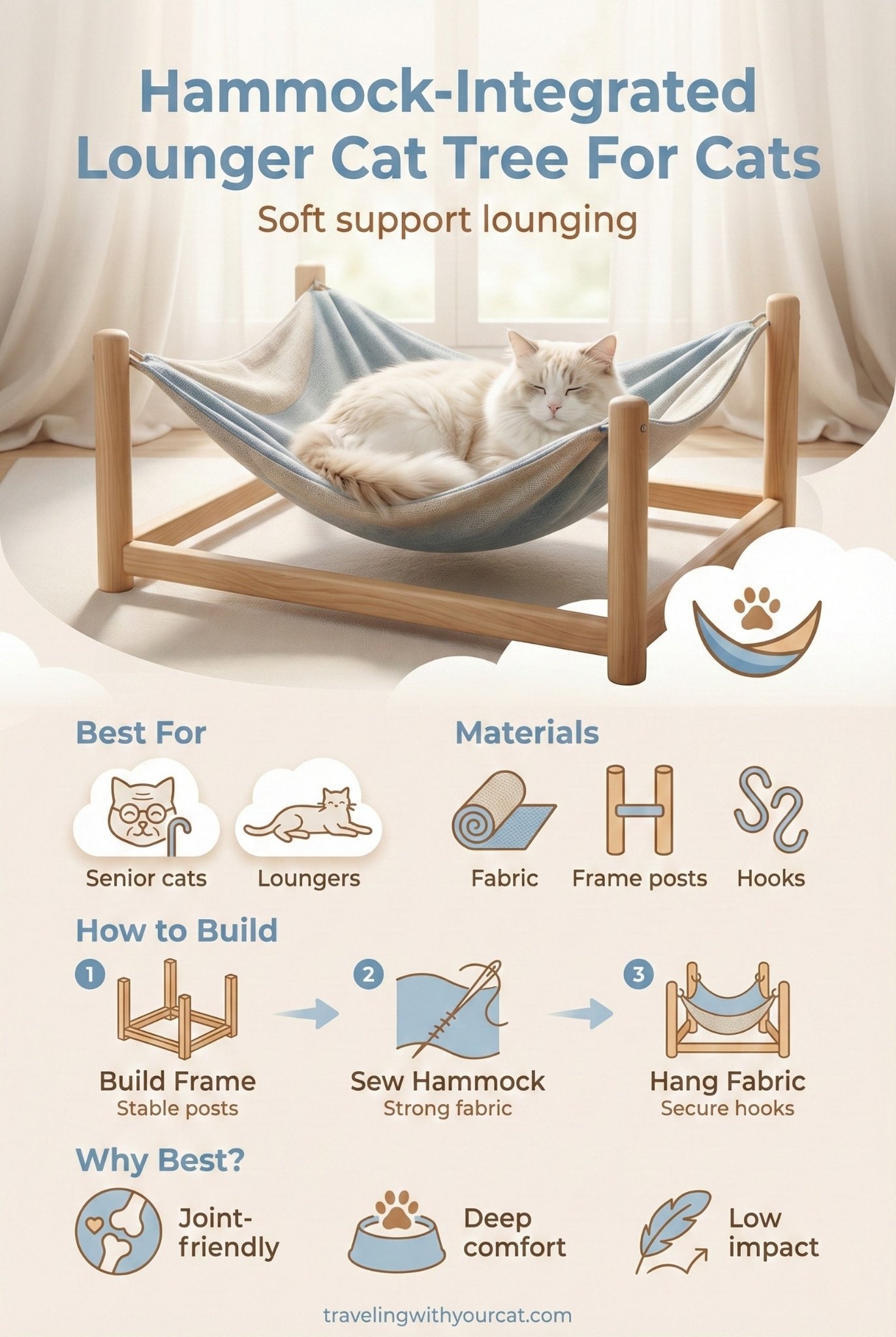 diy hammock integrated lounger for cat