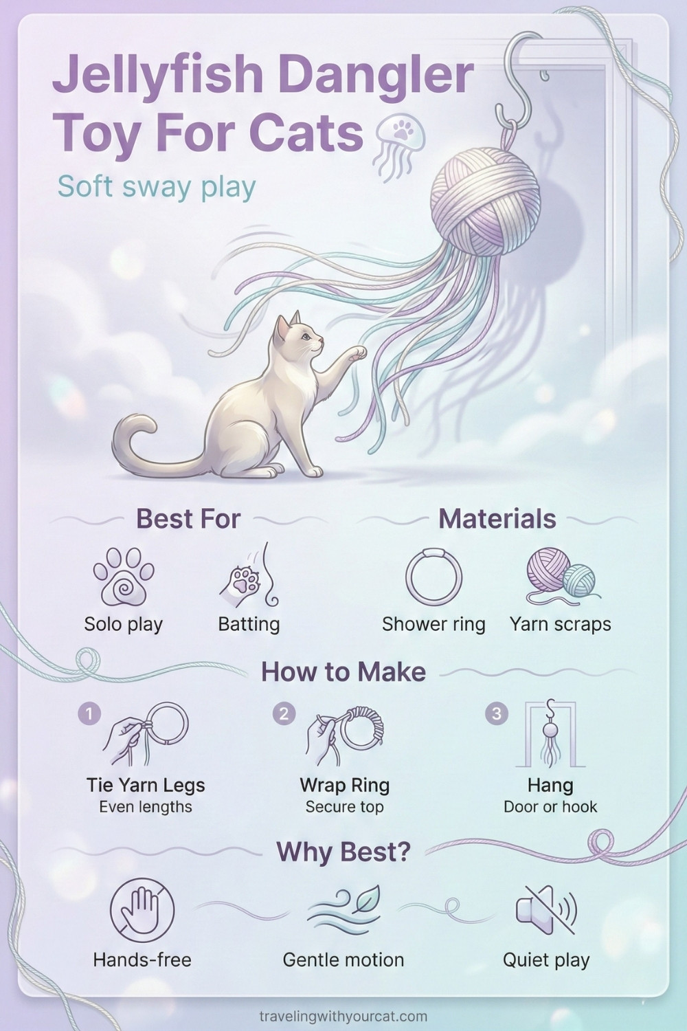 diy jellyfish dangler toy for cat
