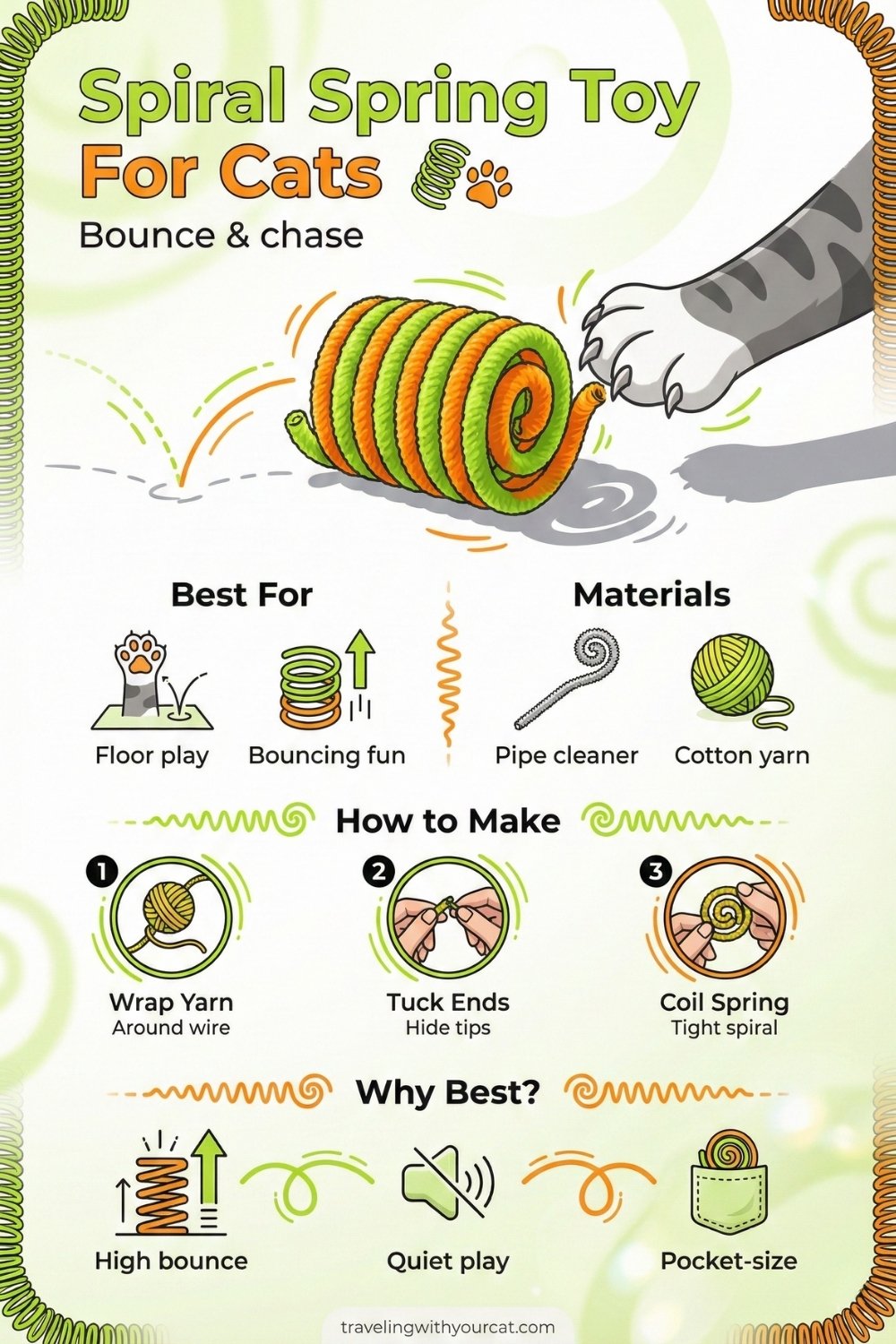diy spiral spring toy for cat