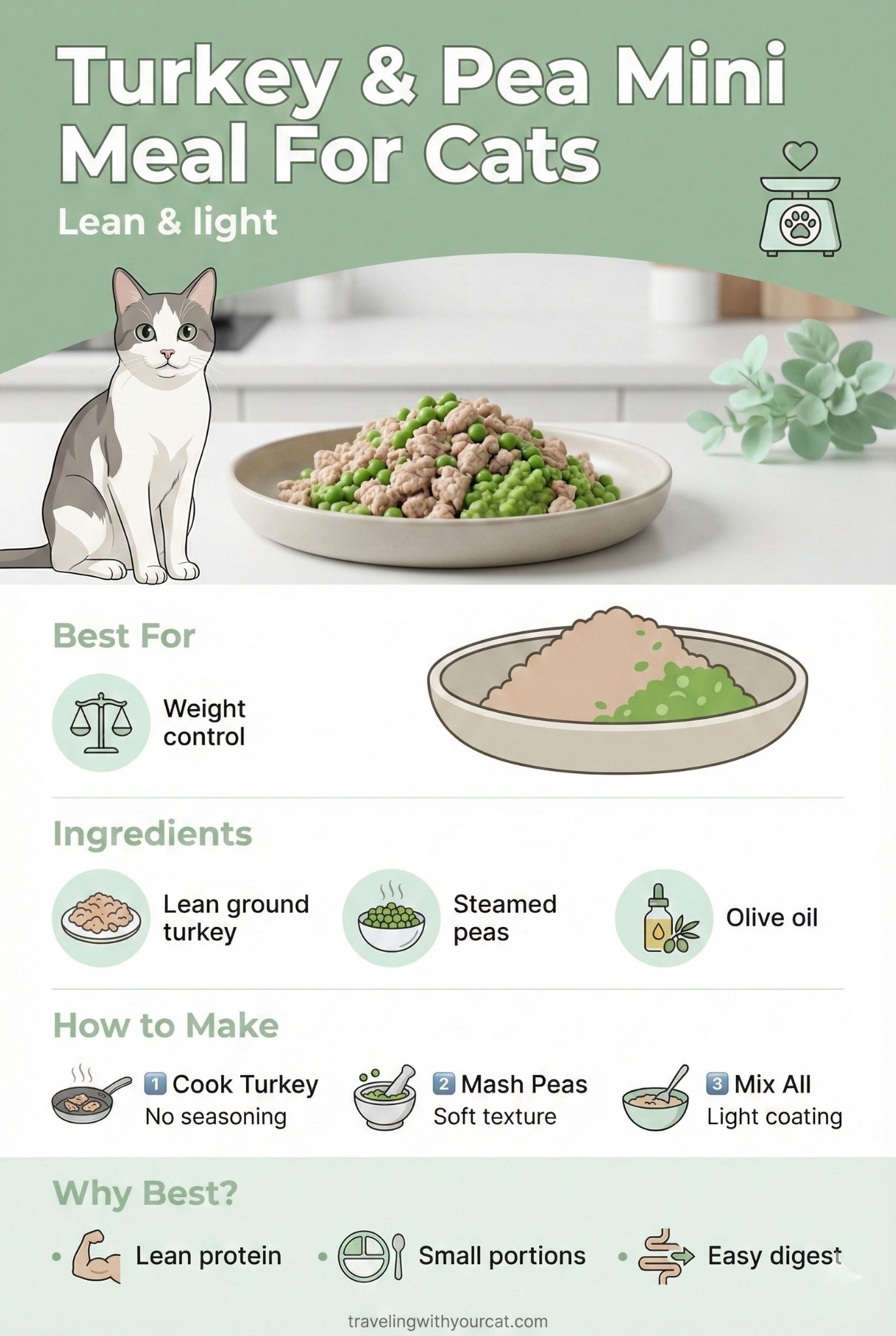 diy turkey pea mini meal for cat