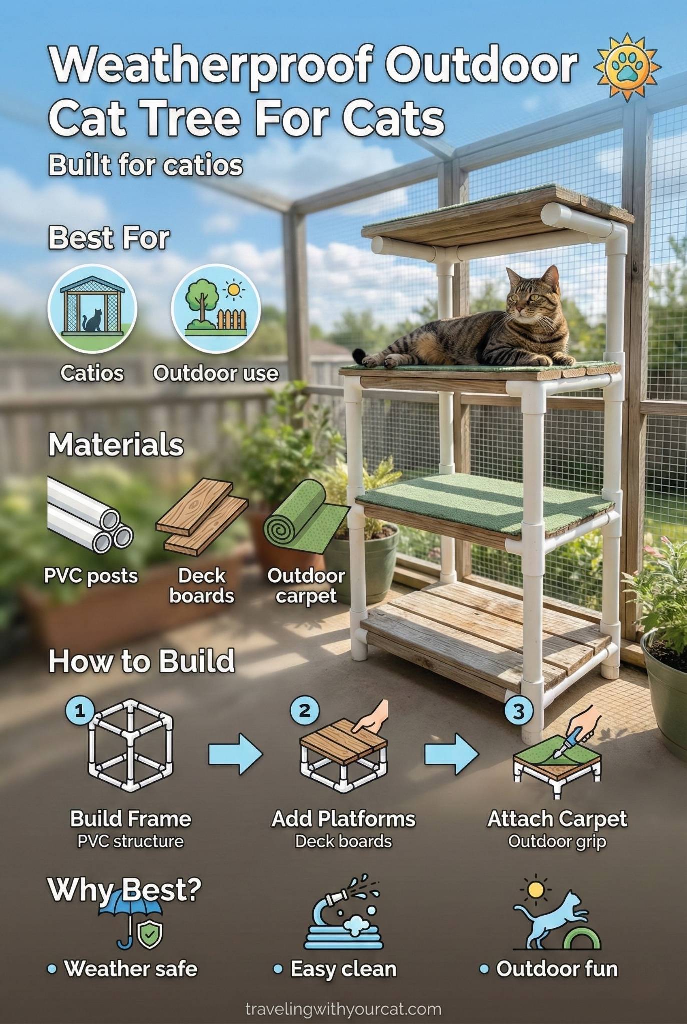 diy weatherproof outdoor tree for cat