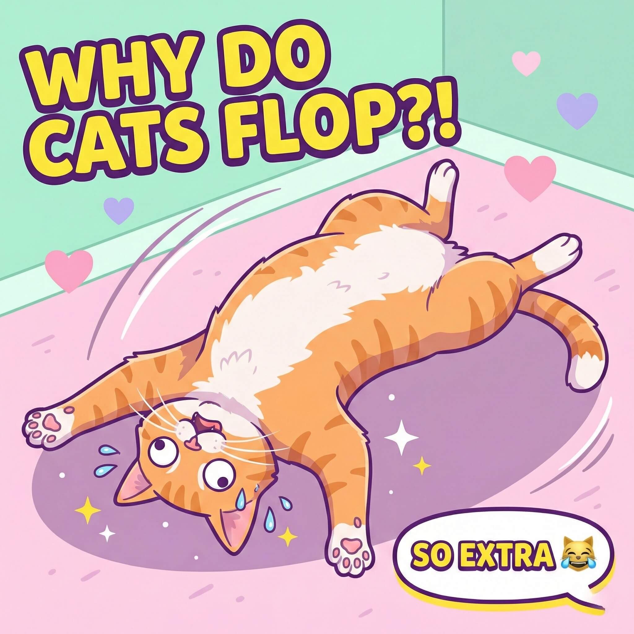why do cats flop on the floor