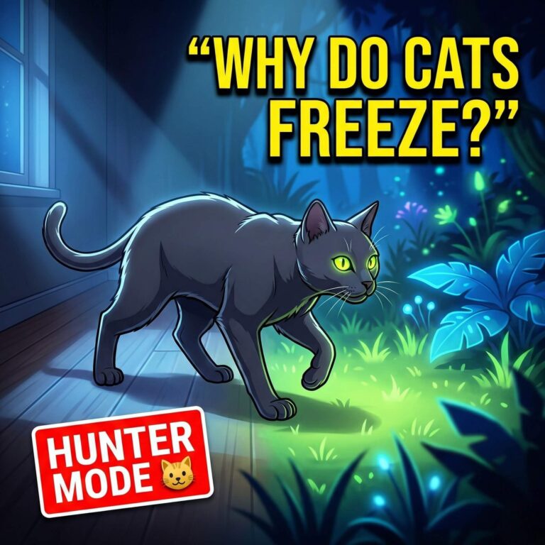 why do cats freeze