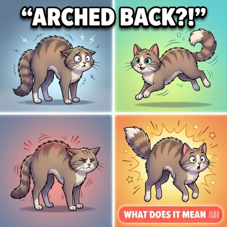 what a cat back arched relly signals