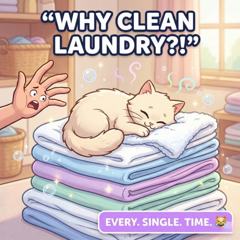 why cats sleep on clean laundry