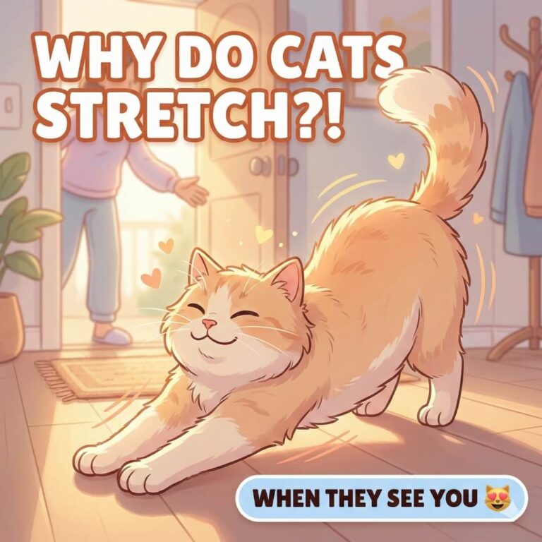 why cats stretch when they see you