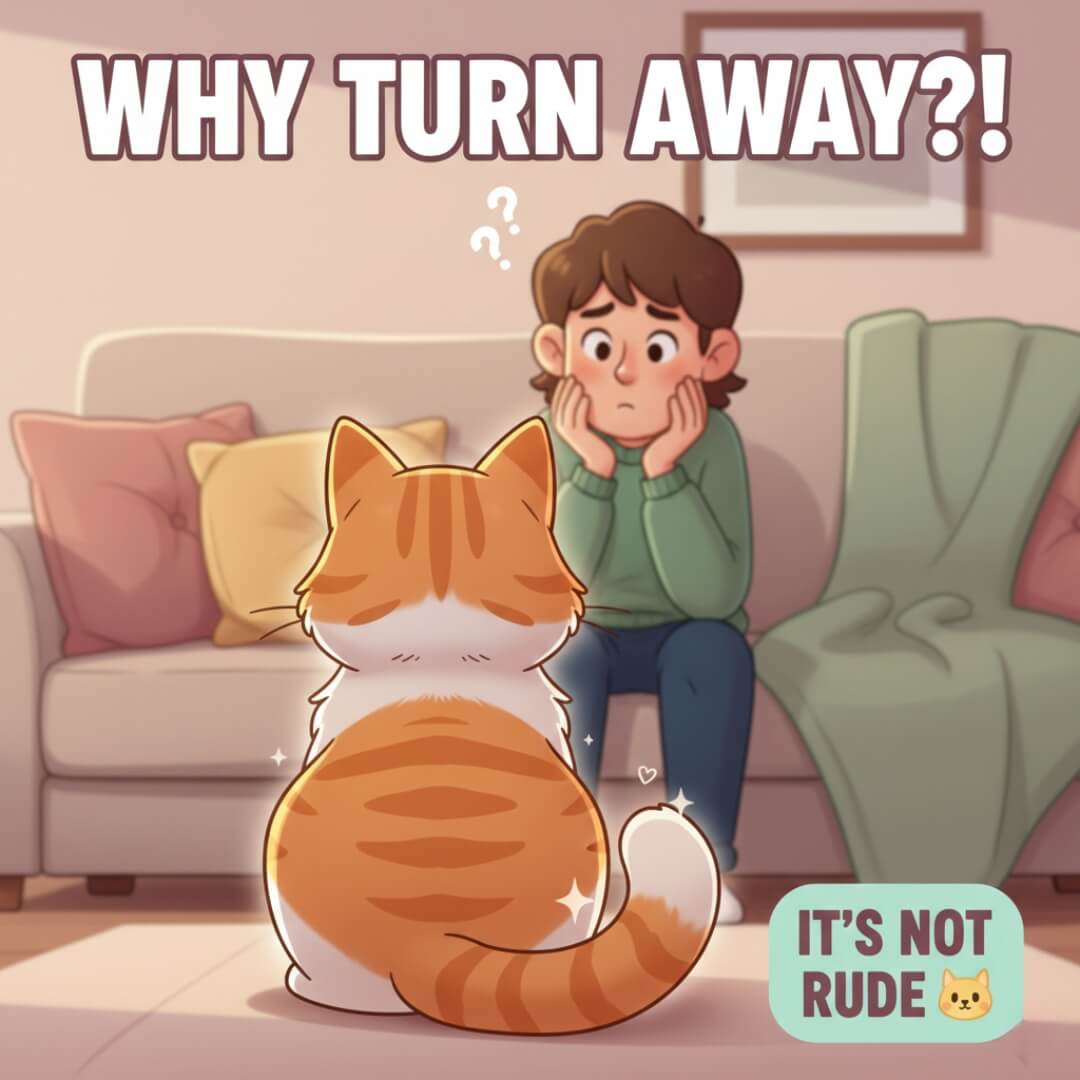 why cats turn their back to you